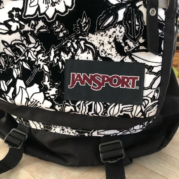 Jansport Black Velvet Flower Student Backpack - Picture 2 of 8